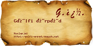 Gálfi Árpád névjegykártya