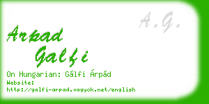 arpad galfi business card