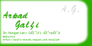 arpad galfi business card
